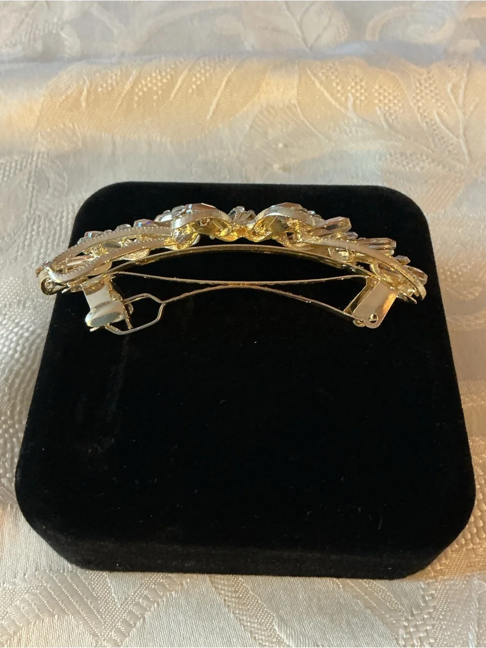 Yellow Acrylic Teardrop Butterfly Gold Tone Clasp Barrette